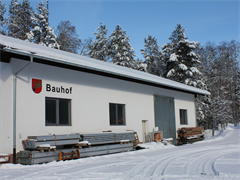 Bauhof der Gemeinde Stanzach im Winter